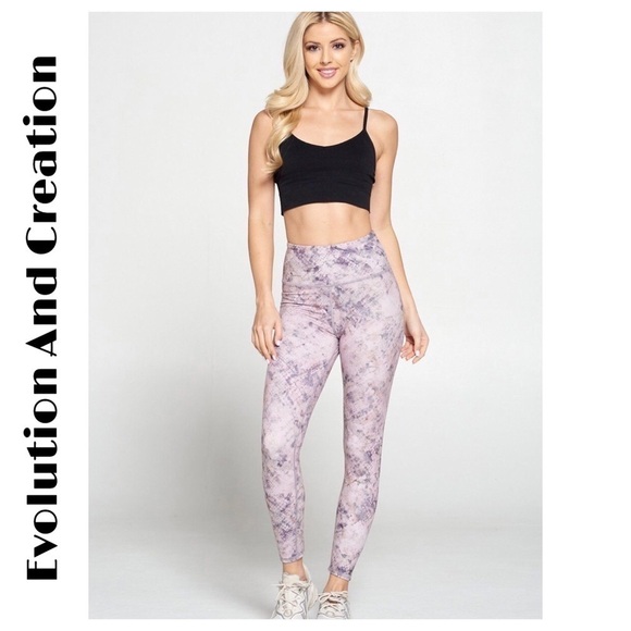 EVCR Sofia Mauve & Black Snake Skin Leggings Size S - Picture 2 of 7